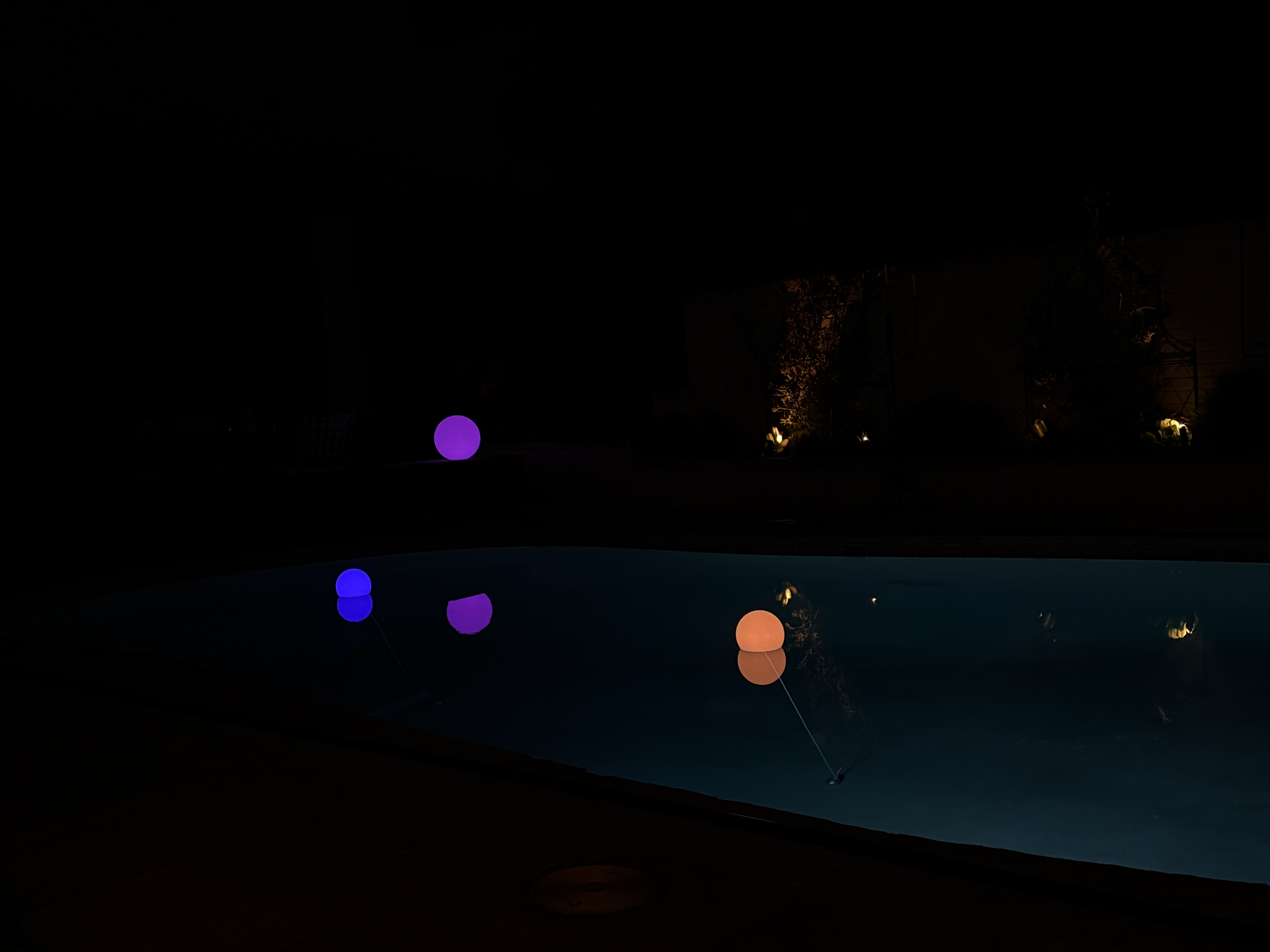 Pool ball under bright overhead light