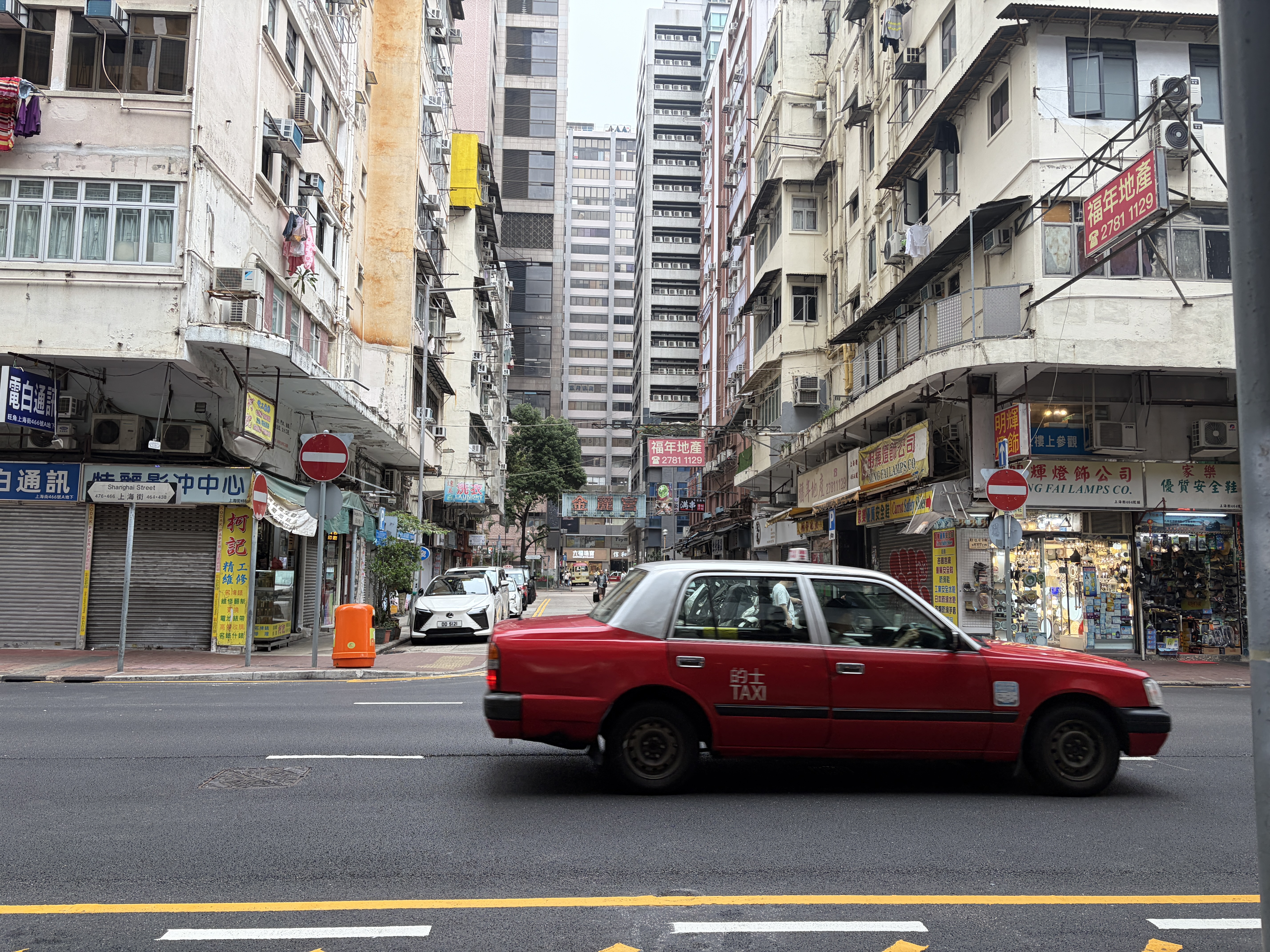 Hong Kong taxi in the city